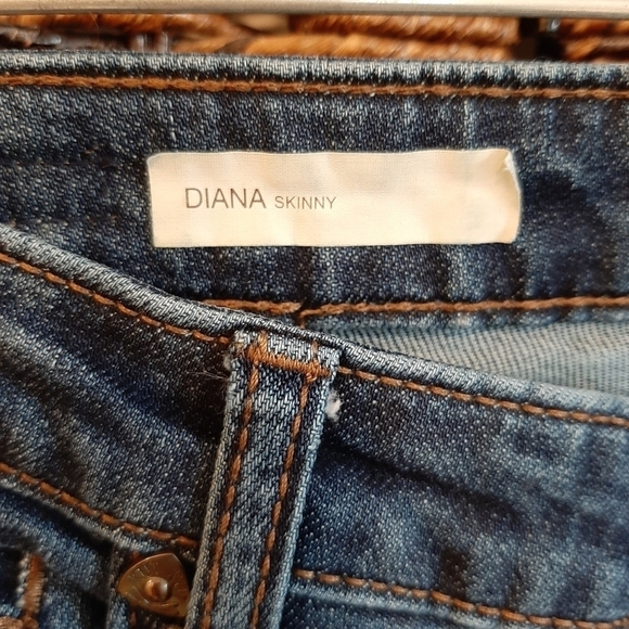 Kut from the Kloth Diana Skinny Jeans Women's 2 Distressed Frayed Low Rise Dark - Picture 4 of 7